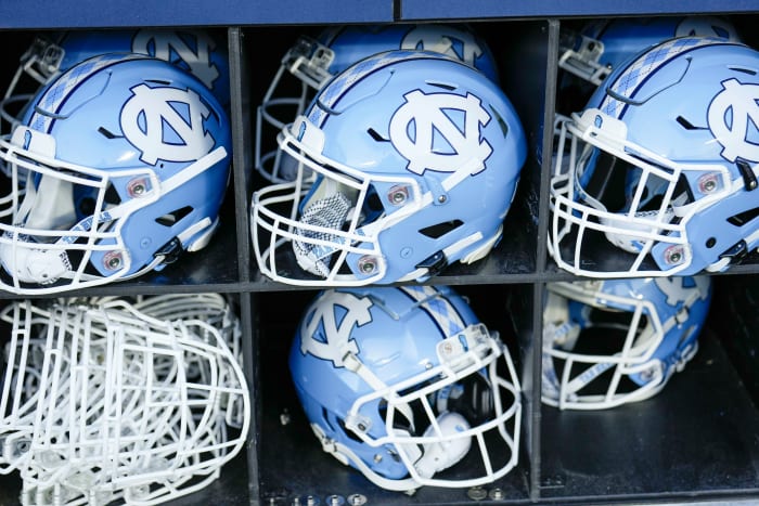 UNC football helmet